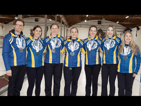 The Laurentian women's curling team includes Bella Lehtimaki-Croisier, Piper Lehtimaki-Croisier, Abby Deschene, Julia Deklein and Katie Vanderloo.