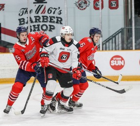 Hagersville's Steven LaForme, a former player with the Ontario Hockey League's Ottawa 67's, was a late season signing for the Greater Ontario Junior Hockey League's Caledonia Corvairs. He leads the team in playoff scoring. Valerie Wutti/Submitted