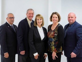 East Ferris' municipal council, from Left to Right: Councillor Rick Champagne, Councillor Terry Kelly, Mayor Pauline Rochefort, Deputy Mayor Lauren Rooyakkers, and Councillor Steven Trahan.