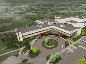An aerial view of the design for the new hospital in Portage la Prairie supplied by Southern Health Sante Sud. (supplied photo)