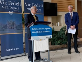 Nipissing MPP Vic Fedeli announced $3.6 million to the North Bay Regional Health Centre to help reduce surgery wait times, as well, support mental health patients with complex needs. Health Centre President and CEO Paul Heinrich said this funding will allow patients access to surgeries even faster.