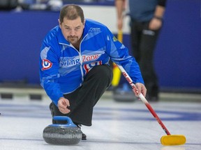 Strathroy native Jake Higgs is the skip for Team Nunavut at the Brier in London that starts Friday at Budweiser Gardens. Photo taken on Wednesday, March 1, 2023. (Derek Ruttan/The London Free Press)