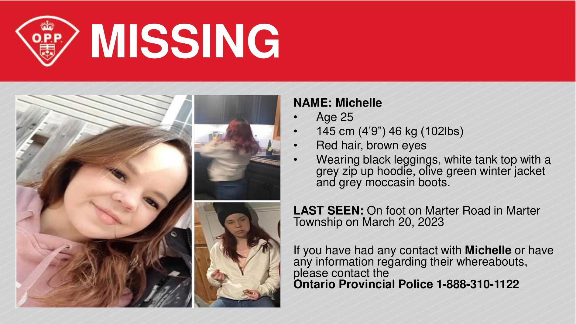 Opp Seeks Public Assistance In Locating A Missing Person North Bay Nugget