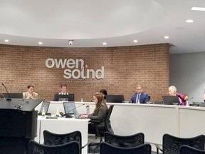 Owen Sound council on Monday, March 13, 2023. (Scott Dunn/The Sun Times/Postmedia Network)