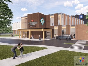 A rendering of the new Quinte Health Prince Edward County Memorial Hospital.