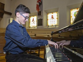 Ian Skrzypek, 13 of Brantford competes in the piano class at the Norfolk Musical Arts Festival in Simcoe on Tuesday.