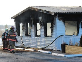 Firefighters from five Norfolk fire stations responded to a fire at the Sakura Sushi restaurant on Norfolk Street South on the outskirts of Simcoe on Thursday afternoon.  A fire official said the structure was a 'total loss.' SIMCOE REFORMER