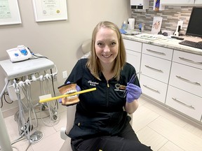 Dental hygienist Christine Knights, owner of Bright Smiles in Chatham, is one of six St. Clair College graduates who will be recognized during the 30th Alumni of Distinction event April 15 in Windsor.  (Ellwood Shreve/The Daily News)