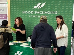 One of the dozens of booths and displays set up at the Cornwall & Area Job Fair and Community Connections event. Photo on Wednesday, March 29, 2023, in Cornwall, Ont. Todd Hambleton/Cornwall Standard-Freeholder/Postmedia Network