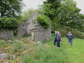 "Shoeboxes" co-authors Kevin Lee and Tom Jenkins, as well as Stephen Jenkins, visit the ancestral home of Jenkins' ancestors, the Wall family, on the Coollattin Estate in County Wicklow, Ireland.