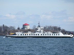 The Wolfe Islander III ferry returns to Kingston on Tuesday.