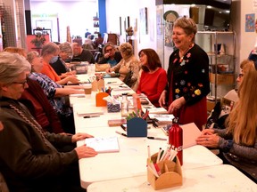 More than a dozen people came out to GAN to enjoy the doodle workshop with intuitive artist Patricia Butchart on March 1.  Lorraine Payette/for Postmedia Network
