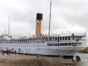 The SS Keewatin at the Port McNicoll dock in a 2016 file photo. The Marine Museum of the Great Lakes at Kingston is to receive the 116-year-old passenger ship later this year.