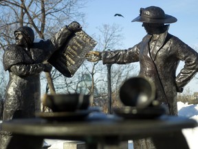 Statues of the Famous Five on Parliament Hill. May 8, 2023 was International Woman's Day. Bruno Schlumberger