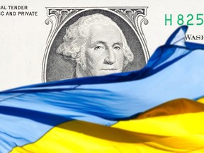 Ukraine flag u.s. dollar