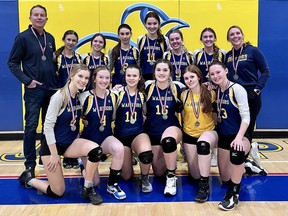 St. Mike's senior girls' volleyball team took silver at WOSSAA.