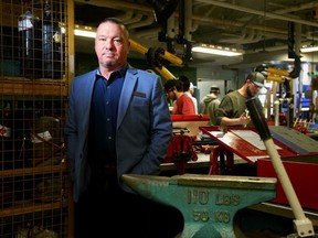 Shaun Barr, who heads up apprenticeship training at Algonquin College and is the academic chair of construction trades and building systems at both Ottawa and Perth campuses, is photographed in some of the work shops on campus in Ottawa.