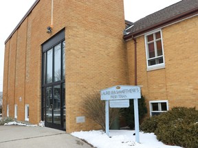 The Laurel Lea-St. Matthew's Church building on Exmouth Street in Sarnia is being used for a temporary shelter for individuals experiencing homelessness.