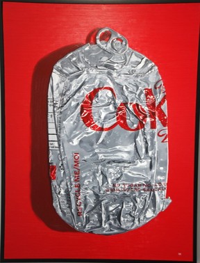 Oil painting Crushed Diet Coke by Robert Scott placed second at the Call out for Color exhibition at Gallery in the Grove.  (Tyler Kula/ The Observer)
