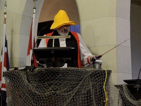 Bishop Barry Clarke presided over the blessing of the nets at St. Paul's Anglican Church in Port Dover on Sunday, Feb. 26. The annual service is dedicated to Port Dover's commercial fishing families as they prepare for the upcoming season on Lake Erie. J.P. Antonacci, Local Journalism Initiative Reporter