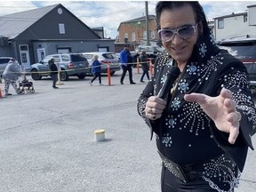 An Elvis tribute artist entertained crowds lining up to buy Catch the Ace tickets at the Hagersville Legion on Thursday.  SIMCOE REFORM