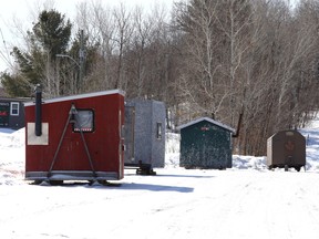 It's a sure sign that spring is here when ice fishing huts have been removed from Whitewater Lake in Azilda, Ont. on Tuesday March 21, 2023. John Lappa/Sudbury Star/Postmedia Network