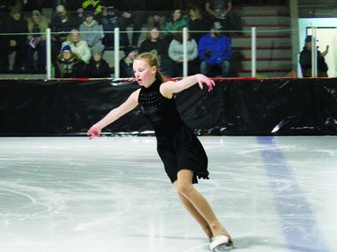 Elle Umscheid, as well as Hope Gauthier, skated to the theme of Family Feud.