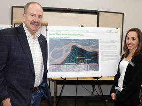 Mayor Tom Pickard and Planning Director Jennine Loberg met residents at the open house in January, which covered topics like the vision for the North Flats area, between Flats Road and Athabasca River.