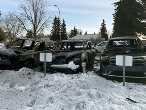 Three vehicles burned March 18 belonged to the Town of Edson. Since March 10 there have other arsons in the area, including to an old recreational bus and abandoned church.