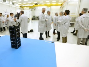 The University of Manitoba Cube Satellite is ready for orbit, it is pictured here at Magellan Aerospace in Winnipeg on Friday, March 24, 2023.