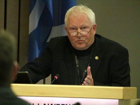 Voting against the Capital Budget increase during the Tuesday, April 4 meeting, Ward 7 Coun. Glen Lawrence outlined that the county needs to replenish reserves and focus on current development in Cambrian, Hillshire and Ardrossan. Lindsay Morey/News Staff