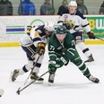 The Sherwood Park Crusaders dropped in the AJHL North Division Semi-Final's Game 5 to the Spruce Grove Saints with a 3-1 loss in an away game on Friday, March 31. Photo courtesy Target Photography