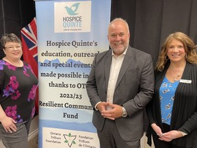 From left, Hospice Quinte executive director Jennifer May Anderson, Bay of Quinte MPP Todd Smith and HQ community investment and marketing manager Sandi Ramsay helped make the Caregiver Expo in Trenton a success.