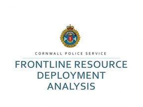 Handout/Cornwall Standard-Freeholder/Postmedia Network
Slide from Frontline Resource Deployment Analysis report to Cornwall police services board presented on Thursday, April 6, 2023.