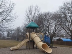 Playground equipment currently installed at Lucknow Central Public School. Parent council is spearheading a major fundraising effort to upgrade the school's outdoor space. Submitted photo.