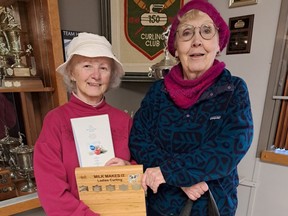 Jan McLean and Lin Geary won the Milk Makes It draw.