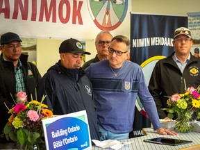 Kenora-Rainy River MPP Greg Rickford was in town last week to make a special announcement alongside Chief Chris Skead of Wauzhushk Onigum and the rest of Niiwin Wendaanimok.