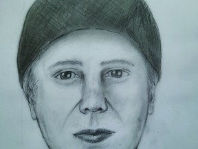 A composite sketch made of the suspect in the indecent act case from April 1. (RCMP)