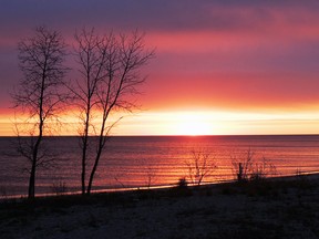 A sunrise on Lake Manitoba. (Shawn Cabak)
