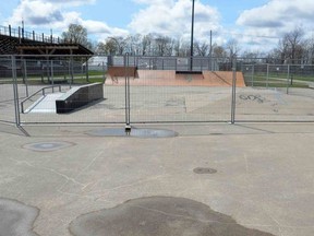 A section of the Kiwanis Sk8 and Bike Park at Victoria Park in Owen Sound has been fenced off due to deterioration of the concrete surface.