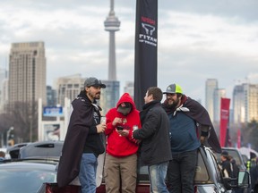 Signs of a typical tailgate here. This tailgate party at the Grey Cup tailgate in the parking lot of Ontario Place across the road from BMO Field in Toronto, Ont.  on Sunday November 27, 2016. Ernest Doroszuk/Toronto Sun/Postmedia Network