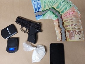 Cocaine, an imitation firearm, a digital scale, cash and a harddrive for security cameras were seized last April after search warrants were executed on the vehicle and Queensway home of a Simcoe drug dealer.