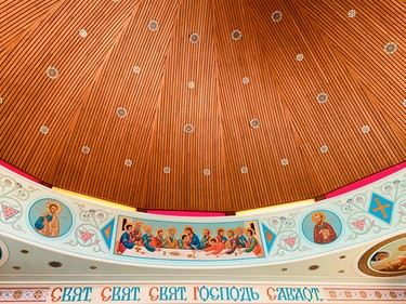 So much colour inside Saint Mary's Ukrainian Catholic Church. It was so pretty.