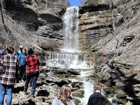 Hundreds and hundreds of people ventured to Vesey Falls near Waupoos on the weekend for the Picton Rotary Club's 2023 Prince Edward County Waterfalls Tour. TIM MEEKS PHOTO