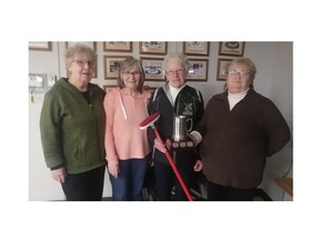 Lead Lin Geary, second Marilyn Maude, vice Laura Ritchie and skip Donna Gilbert were recent winners at the Paris Curling Club.