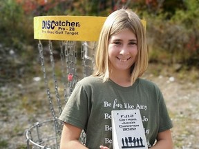 Brooklyn O'Krafka of Paris captured the 12 and under division at the Ontario Junior Disc Golf Championship last year and she is now off to the Professional Disc Golf Association world junior championship in Illinois in June. Submitted