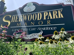 The sign at the entrance of Sherwood Park Manor is shown in this Recorder and Times file photo.