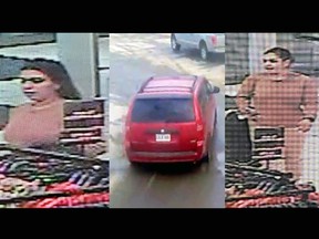 A woman wanted by Kingston Police in connection to a theft at the Cataraqui Centre. She was seen leaving the mall in a red Dodge Caravan.