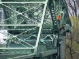 Workers inspect and make emergency repairs to the Lasalle Causeway in Kingston, Ont. on Tuesday, April 25, 2023. Lane reductions across the bridge are to be in place during the daytime hours until Wednesday.
Elliot Ferguson/The Whig-Standard/Postmedia Network