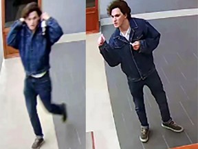 A man Kingston Police are searching for in connection to a theft at Stauffer Library on Monday, April 24, 2023.